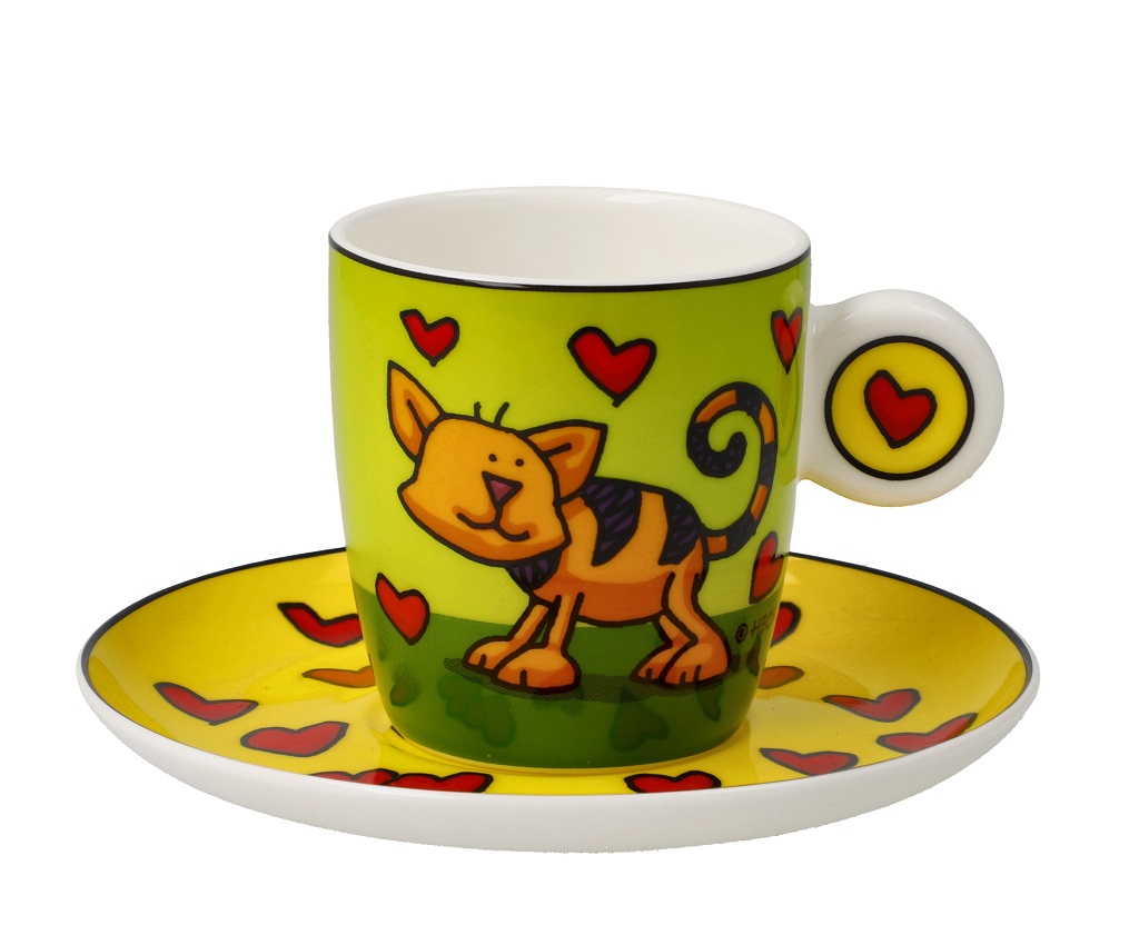 Love Cat - 咖啡杯連底碟 Pop Art Ed Heck